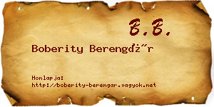 Boberity Berengár névjegykártya
